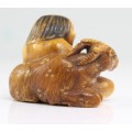 RAR: netsuke de perioada Edo. sculptura in fildes patinat. cca 1850. Japonia